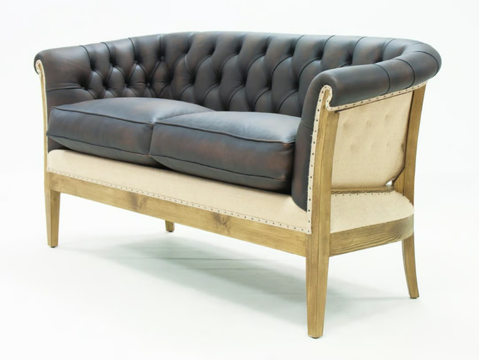 CLASS ESSENCE - 2 seater tufted leather sofa _ Crearte Collections